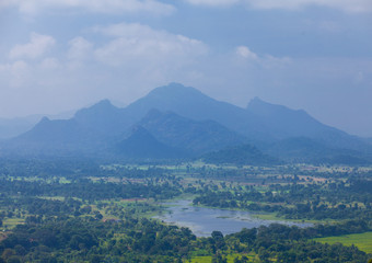 Fototapeta na wymiar View at mountains at Sri Lanka from Sigiriya