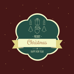 vector card with happy Christmas and happy new year