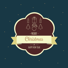 vector card with happy Christmas and happy new year