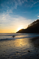 Oregon Coast Sunset Surfer