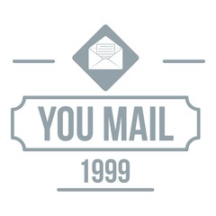 Delivery mail logo, simple gray style