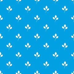 Cherry leaves pattern seamless blue