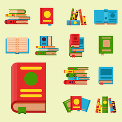 Colorful book vector illustration learn literature study opened and closed education knowledge document textbook