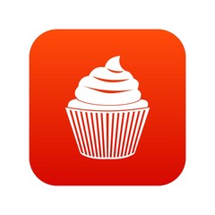 Cupcake icon digital red