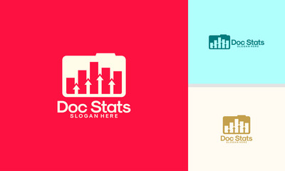 Document Stats logo template, Document Finance logo designs vector