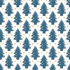 Fototapeta premium abstract art vector background. Christmas tree seamless pattern in modern geometry style.