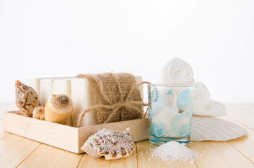 Healthy lifestyle concept with aromatic soaps