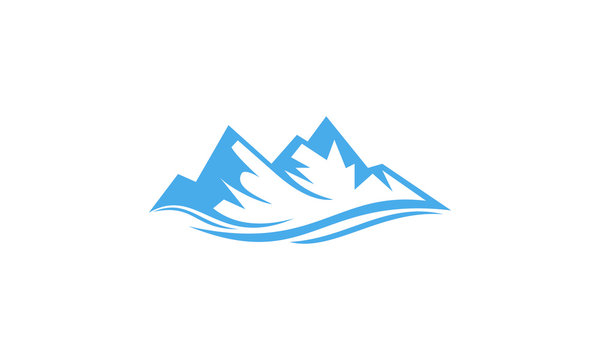 blue mountain vector icon