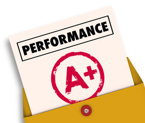 Performance Report Card Grade Review A Plus 3d Illustration