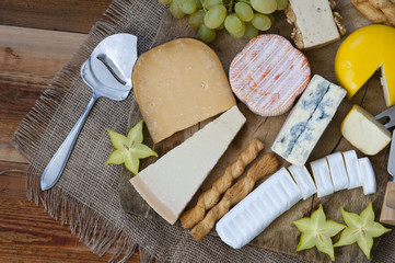 refined different types of cheeses