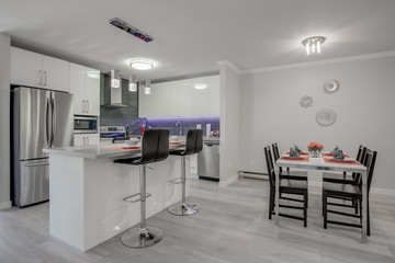 Interior design of a modern kitchen.