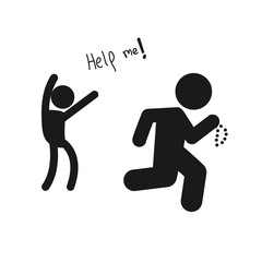 Thief symbol on white background