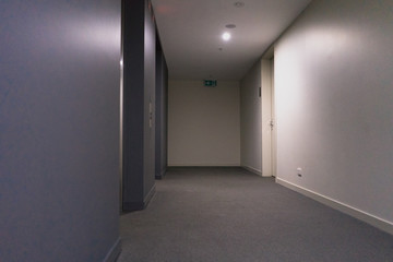 Empty hallway in apartment building