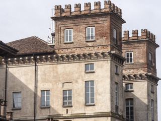 Fototapeta na wymiar Bikeway along the Naviglio Grande, Palazzo Archinto at Robecco