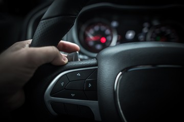 Obraz premium Car Driving with Paddle Shifter