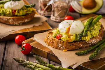 poached eggs close-up
