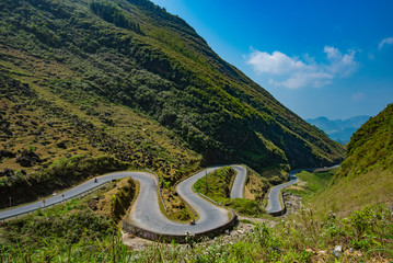 Mountain view along the way from Yen Minh to Dong Van, the plateau global geological park, Hagiang, Vietnam