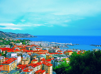 Port of San Remo (San Remo) on the Azure Italian Riviera, province of Imperia, Western Liguria,...