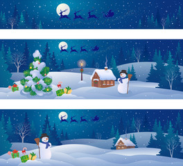 Christmas night wide banners