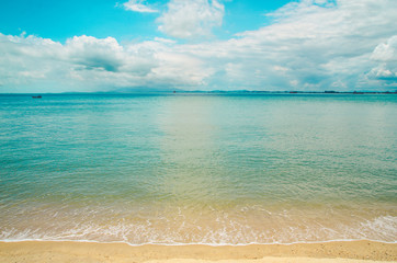 Calm Sea Ocean And Blue Sky Background
