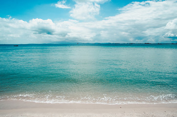 Calm Sea Ocean And Blue Sky Background