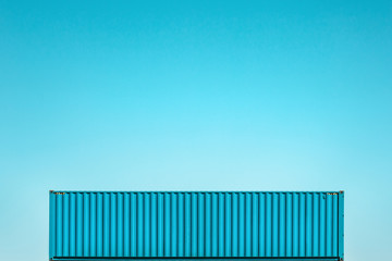 Container on blue sky background