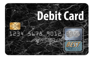 Debit card isolated on a white background