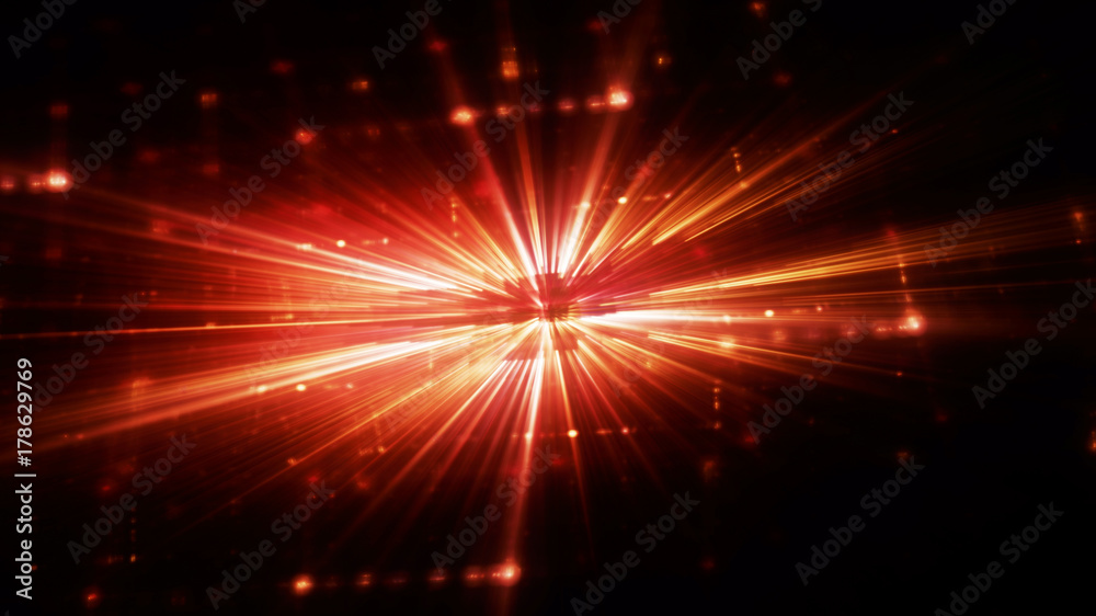 Poster abstract red and black background. fractal graphics series. dynamic composition of bokeh blurs and l