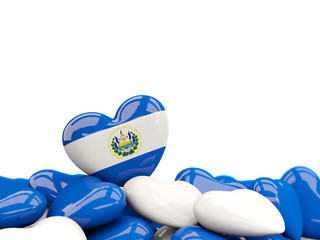 Heart with flag of el salvador