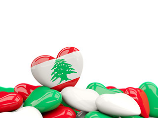 Fototapeta na wymiar Heart with flag of lebanon