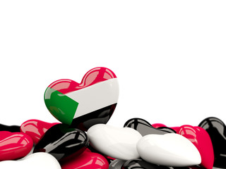Heart with flag of sudan
