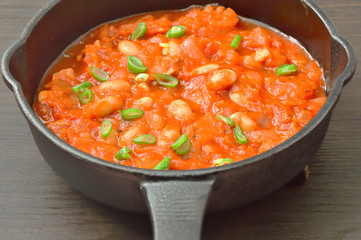 大豆とトマトの煮込み料理