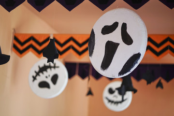 Halloween logo in halloween party day.