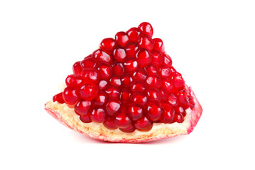Pomegranate isolated on white background. Macro.