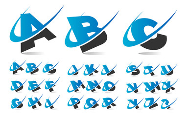 Swoosh Wave Alphabet logo Icons
