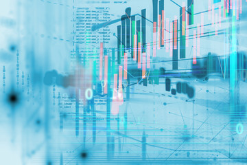 technical financial graph on technology abstract background