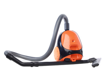 A small home vacuum isolated with white background