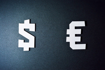 dollar and euro currency symbols template