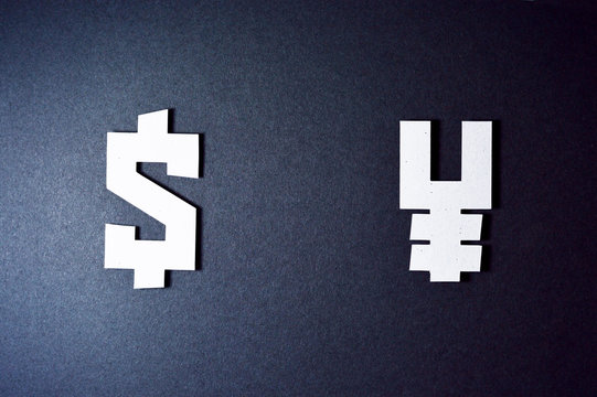 dollar and yen currency symbols template