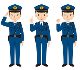 警察官　表情　ポーズ