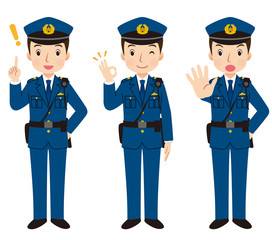 警察官　表情　ポーズ