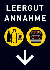 ks235 Kombi-Schild - Kennzeichnung: Leergutannahme für Leergutautomat / Bierkasten / Bierflaschen / Hinweisschild - kma5 KeinenMuellAbstellen - DIN A1 A2 A3 Plakat - xxl g5604