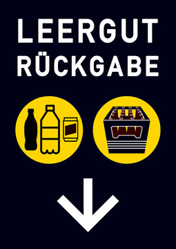 ks236 Kombi-Schild - Kennzeichnung: Leergutr&uuml;ckgabe f&uuml;r Leergutautomat / Bierkasten / Bierflaschen / Hinweisschild - kma6 KeinenMuellAbstellen - DIN A1 A2 A3 Plakat - xxl g5605