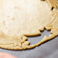 Making Christmas cookies. Star shape