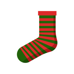 Red Green Stripe Christmas Sock