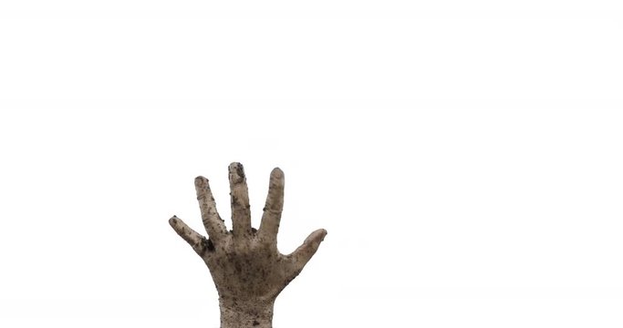 Undead - Hands of a zombie who is rising from the „dead“ and coming out of the grave - side view - ProRes