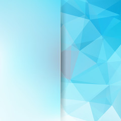 Abstract geometric style light blue background. Blur background with glass. Vector illustration