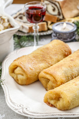 Traditional croquettes stuffed with cabbage, meat and mushrooms.