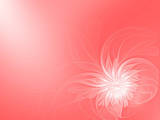 Abstract fractal beautiful flower on a pink background 