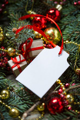 Christmas background on wooden